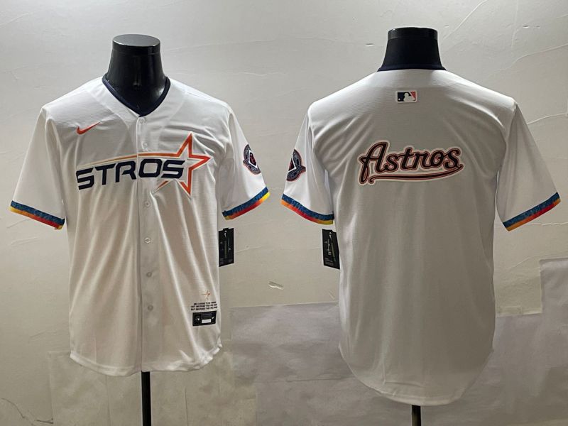 Men Houston Astros Blank White Fourth generation Joint Name 2025 Nike MLB Jersey style 13